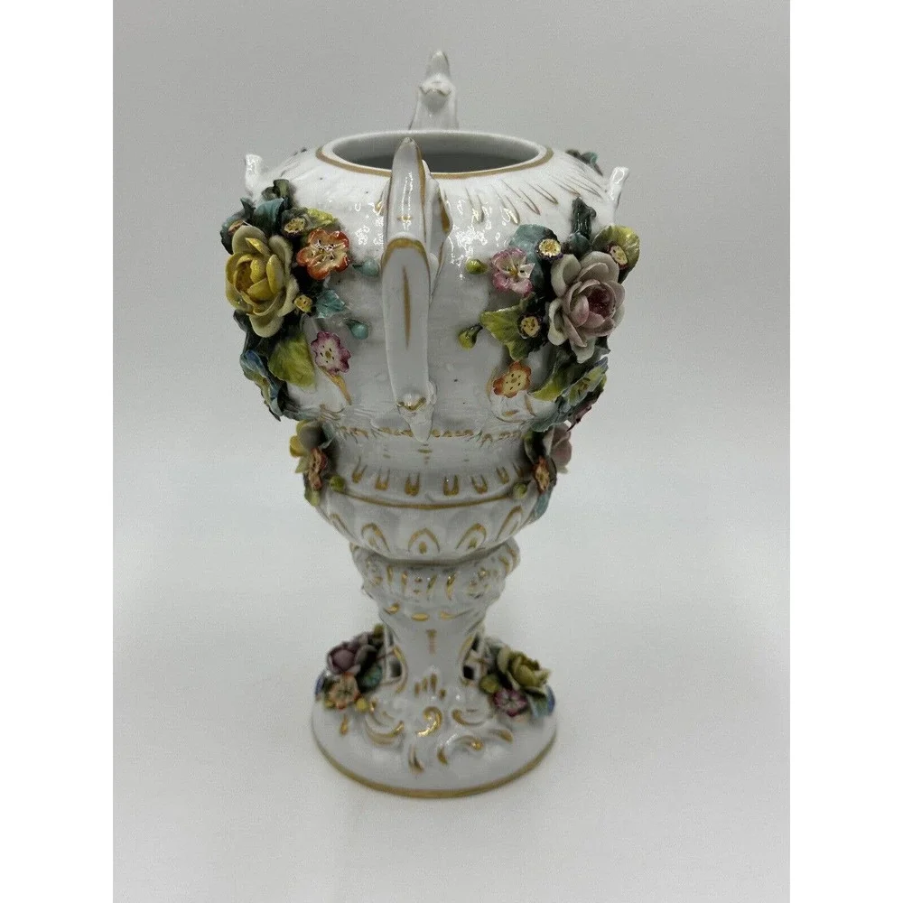 Antique Royal Vienna Potpourri Urn / Vase MARKED 19th Century‎ Floral Flowers 8